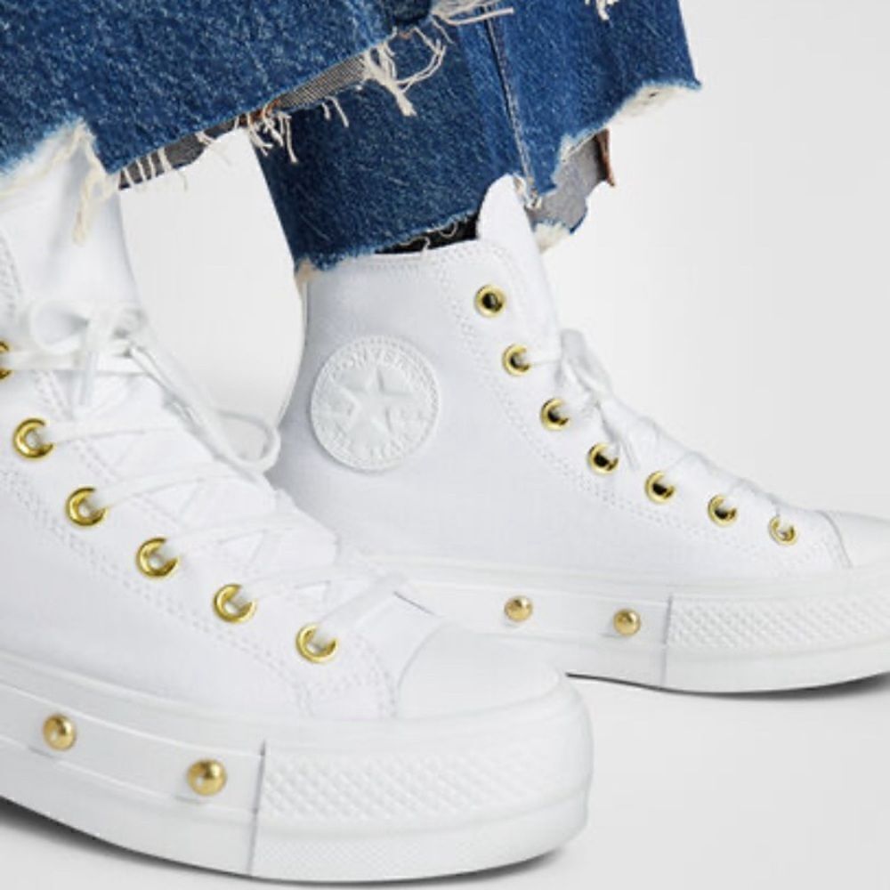 Converse Chuck Taylor All Star Lift Platform Star Studded Sneakers Shoes Size 8 - Picture 15 of 16